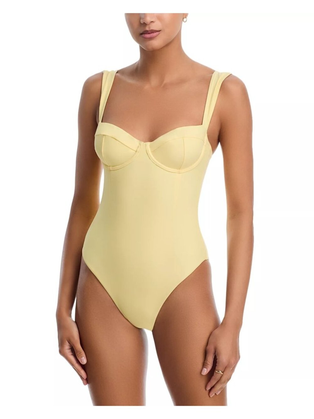 NWT SIMKHAI Kyle Bustier One Piece Swimsuit Buttercream Size Small